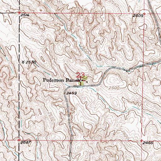 Topographic Map of Pederson Ranch, NE