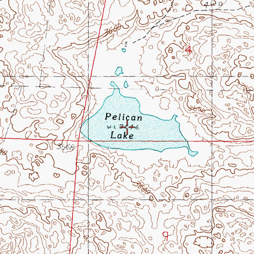 Topographic Map of Pelican Lake, NE