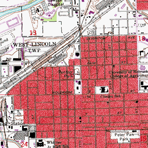 Topographic Map of Pentzer Park, NE