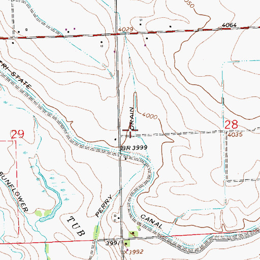 Topographic Map of Perry Drain, NE