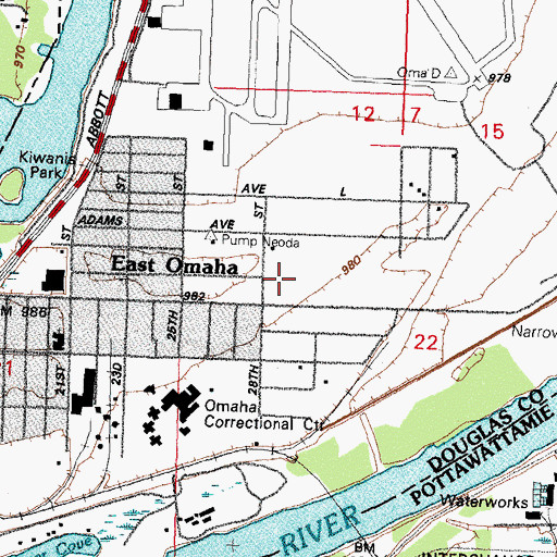 Topographic Map of Pershing School, NE