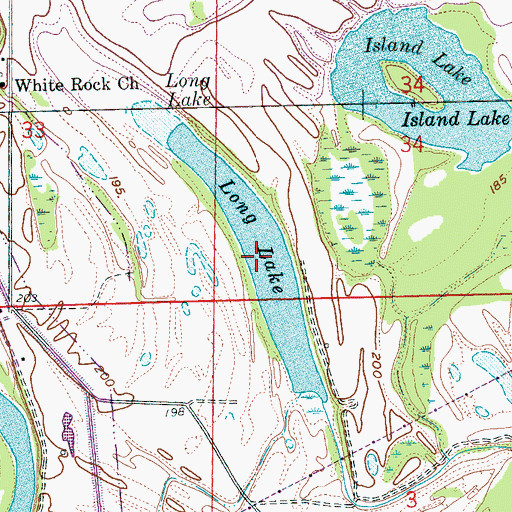 Topographic Map of Long Lake, AR