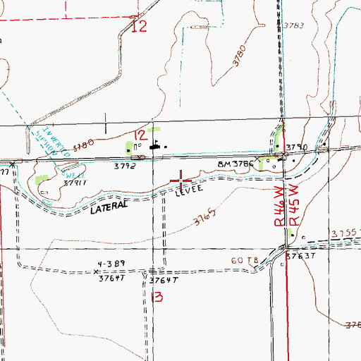 Topographic Map of Peters Lateral, NE