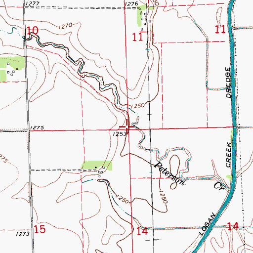 Topographic Map of Peterson Creek, NE