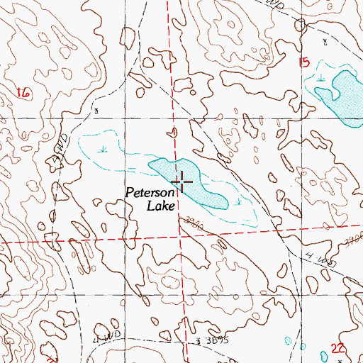 Topographic Map of Peterson Lake, NE