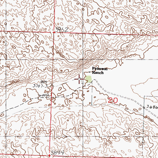 Topographic Map of Peterson Ranch, NE