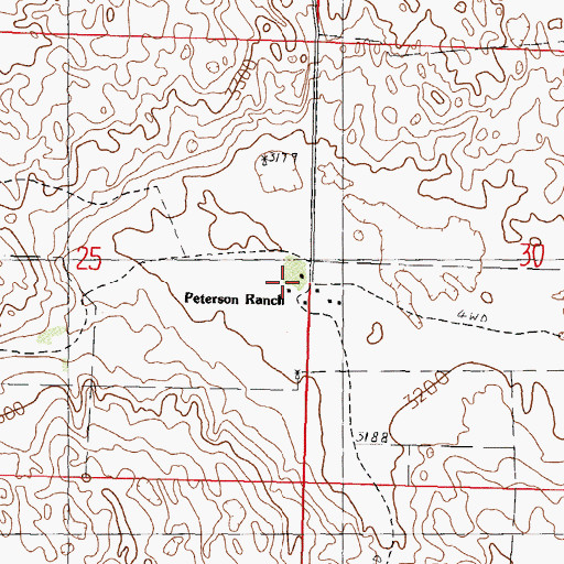 Topographic Map of Peterson Ranch, NE