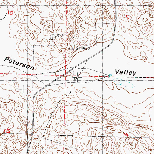 Topographic Map of Peterson Valley, NE