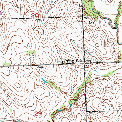 Topographic Map of Pflug School, NE
