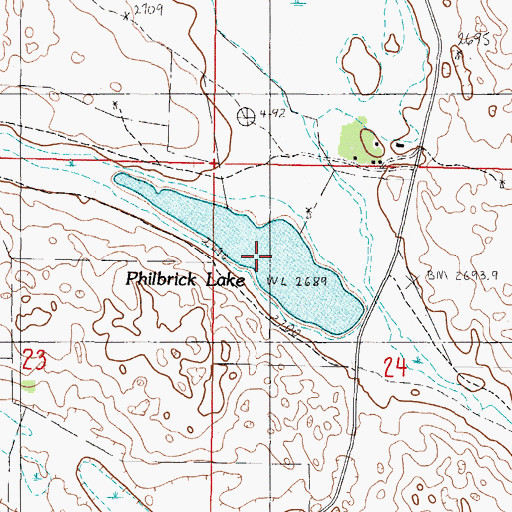 Topographic Map of Philbrick Lake, NE