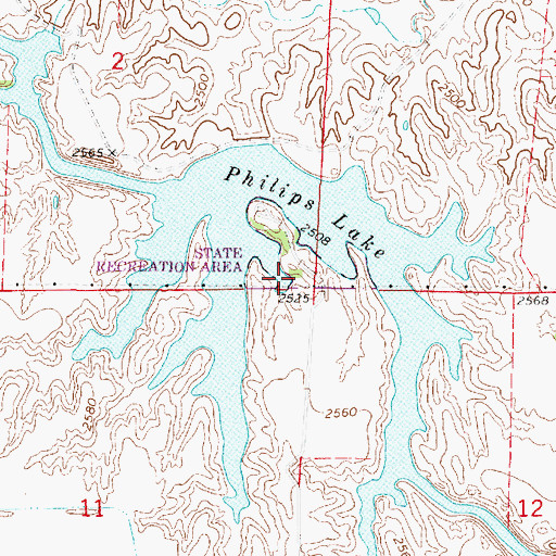 Topographic Map of Philips Lake, NE