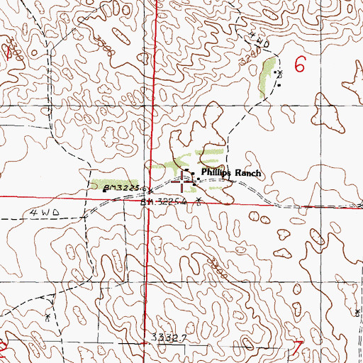 Topographic Map of Phillips Ranch, NE