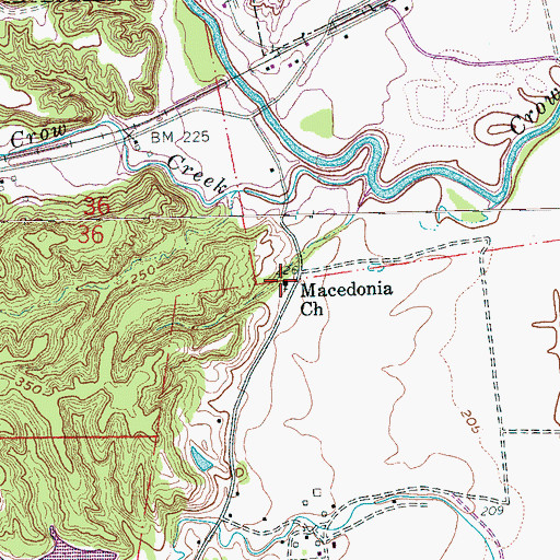 Topographic Map of Macedonia Church, AR