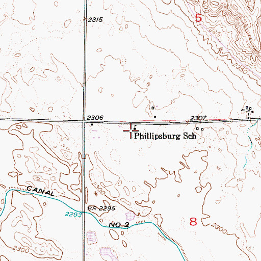 Topographic Map of Phillipsburg School (historical), NE