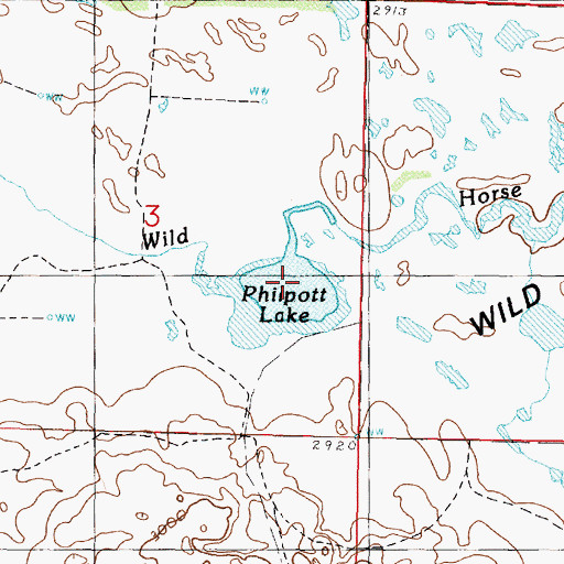 Topographic Map of Philpott Lake, NE