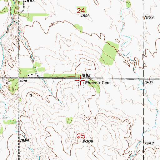 Topographic Map of Phoenix Cemetery, NE