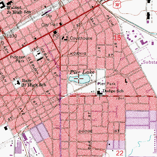 Topographic Map of Pier Lake, NE