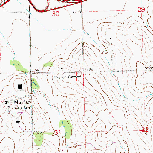 Topographic Map of Pierce Cemetery, NE