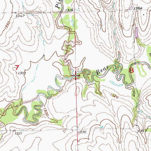 Topographic Map of Pierce Creek, NE