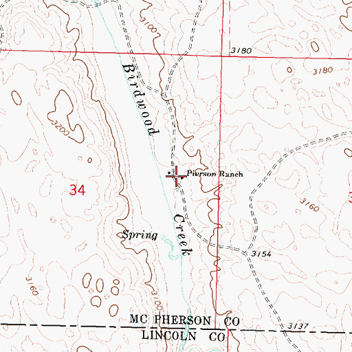 Topographic Map of Pierson Ranch, NE