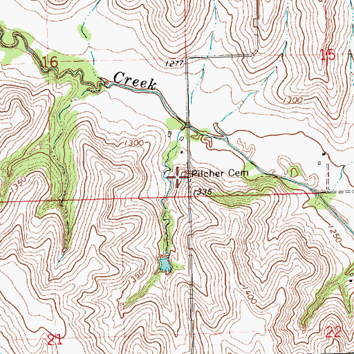 Topographic Map of Pilcher Cemetery, NE