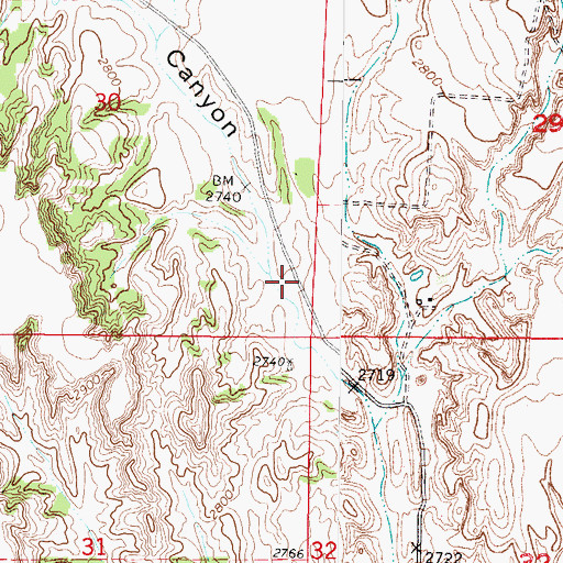 Topographic Map of Pine Canyon, NE
