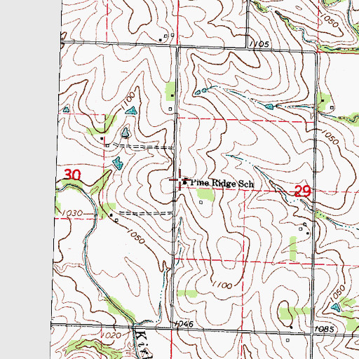 Topographic Map of Pine Ridge School, NE