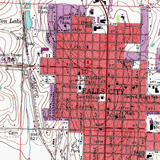 Topographic Map of Pioneer Park, NE
