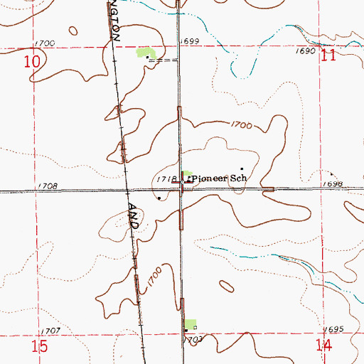 Topographic Map of Pioneer School, NE
