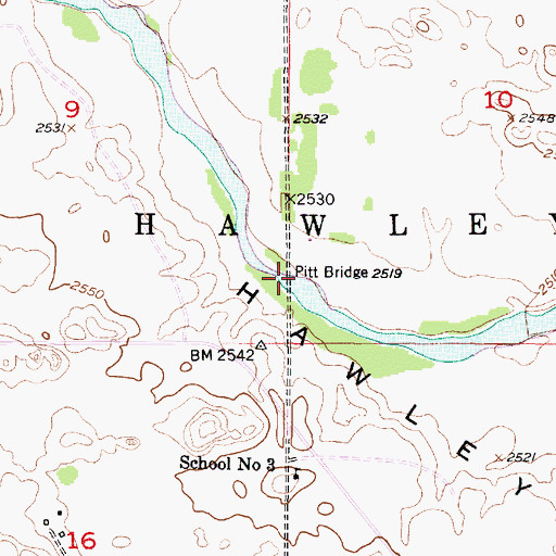 Topographic Map of Pitt Bridge, NE