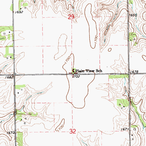 Topographic Map of Plain View School, NE