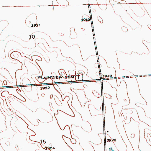 Topographic Map of Plainview Cemetery, NE
