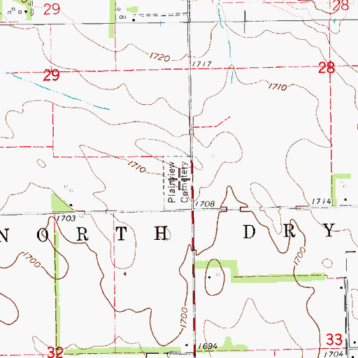 Topographic Map of Plainview Cemetery, NE
