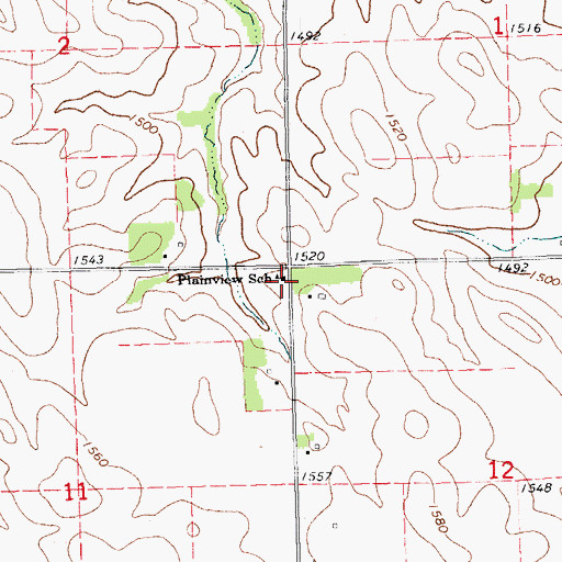 Topographic Map of Plainview School, NE