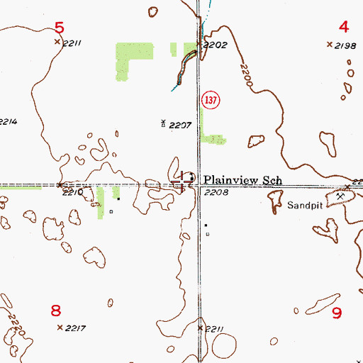Topographic Map of Plainview School, NE