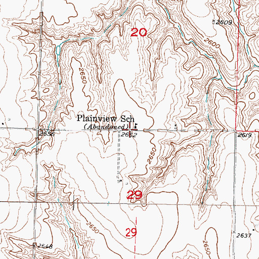 Topographic Map of Plainview School, NE