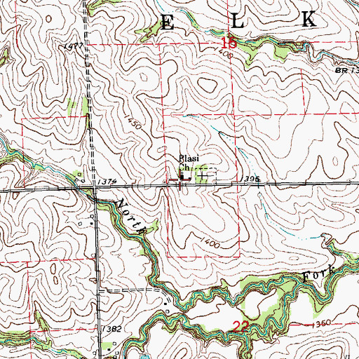 Topographic Map of Plasi Church, NE