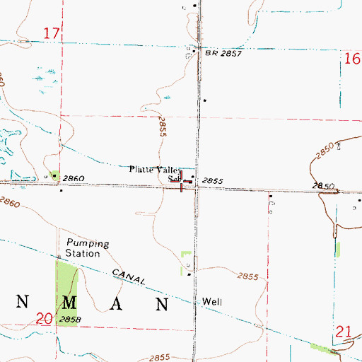 Topographic Map of Platte Valley School, NE