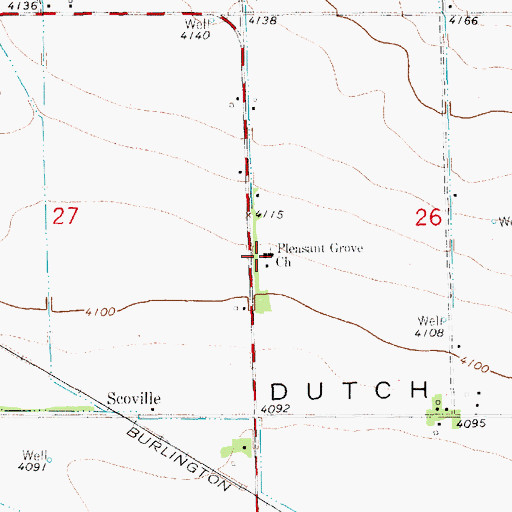 Topographic Map of Pleasant Grove Church, NE