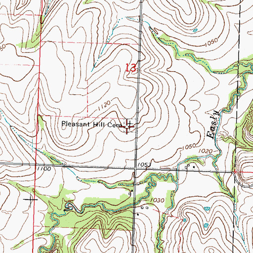 Topographic Map of Pleasant Hill Cemetery, NE