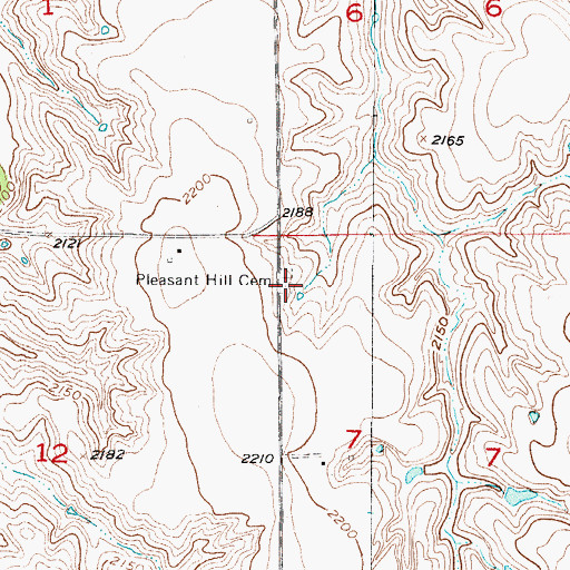 Topographic Map of Pleasant Hill Cemetery, NE