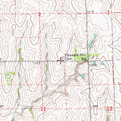 Topographic Map of Pleasant Hill Cemetery, NE