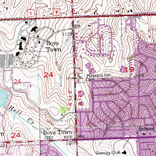 Topographic Map of Pleasant Hill Cemetery, NE