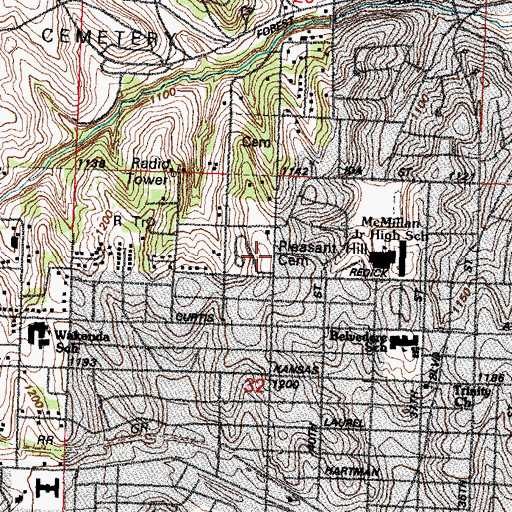 Topographic Map of Pleasant Hill Cemetery, NE
