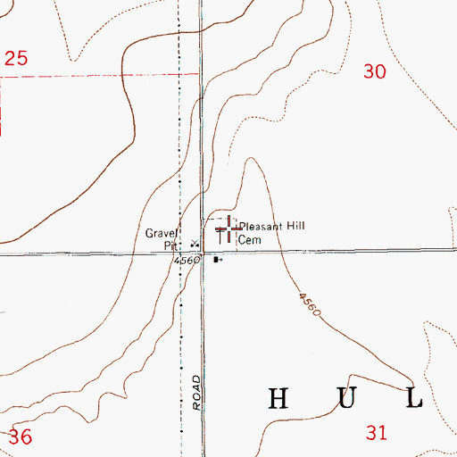Topographic Map of Pleasant Hill Cemetery, NE