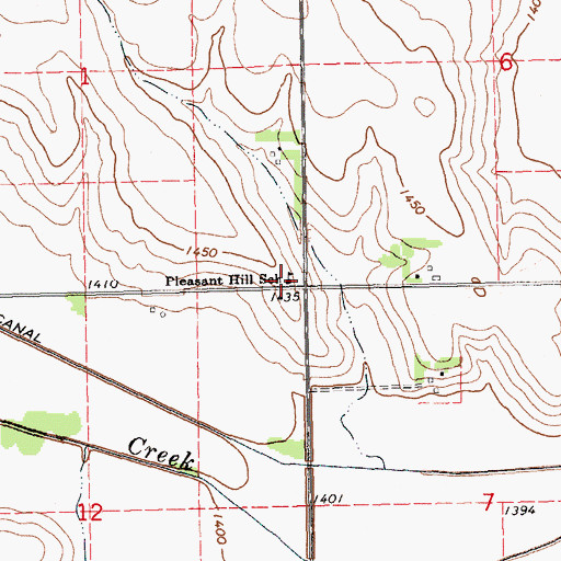 Topographic Map of Pleasant Hill School, NE