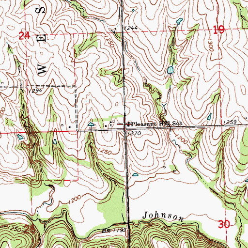 Topographic Map of Pleasant Hill School, NE