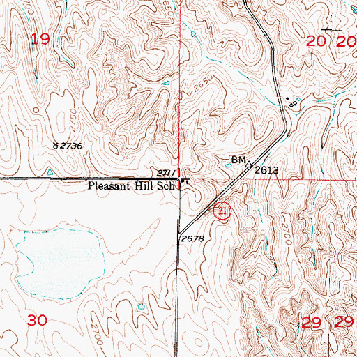 Topographic Map of Pleasant Hill School (historical), NE
