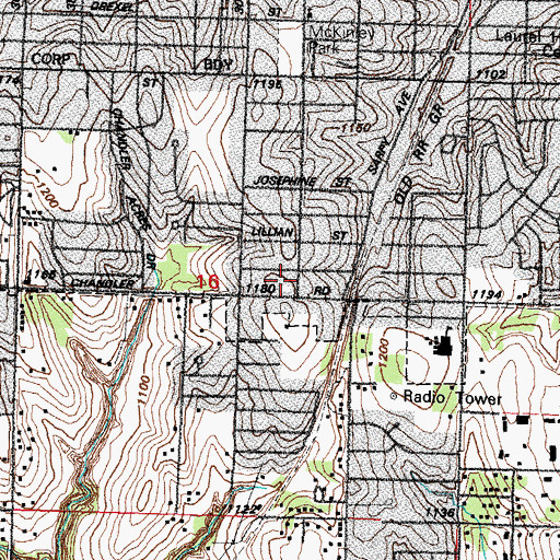 Topographic Map of Pleasant Hill School, NE