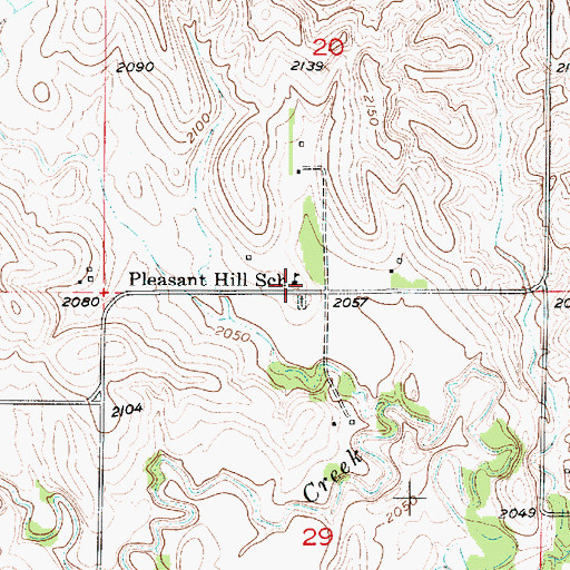 Topographic Map of Pleasant Hill School, NE